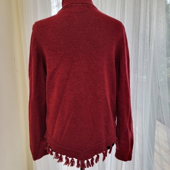 Alfred Dunner Embroidered/Beaded Turtleneck Sweater with Tassle Trim Size LP EUC - Picture 3 of 11